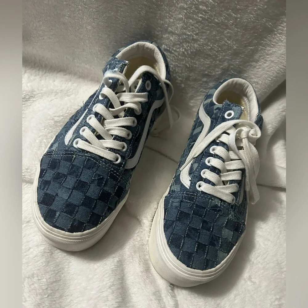 Vans Old Skool Platform Denim Checkered - Picture 3 of 5
